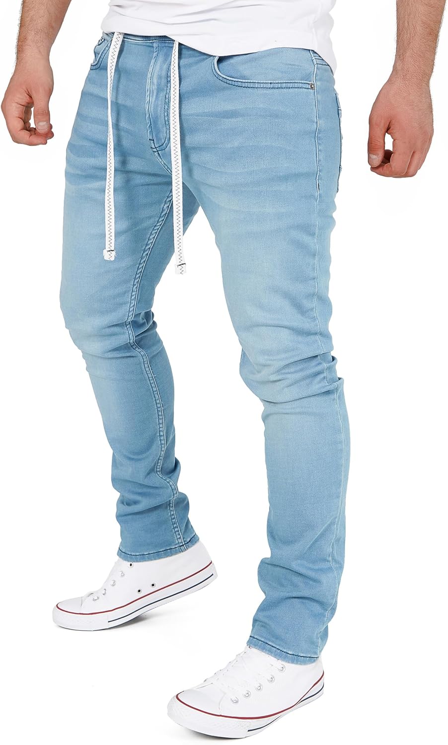 Steve - Herren Sweathose in Jeansoptik - Baumwoll Jogging Jeans, Blau (Ashley Blue 164013)
