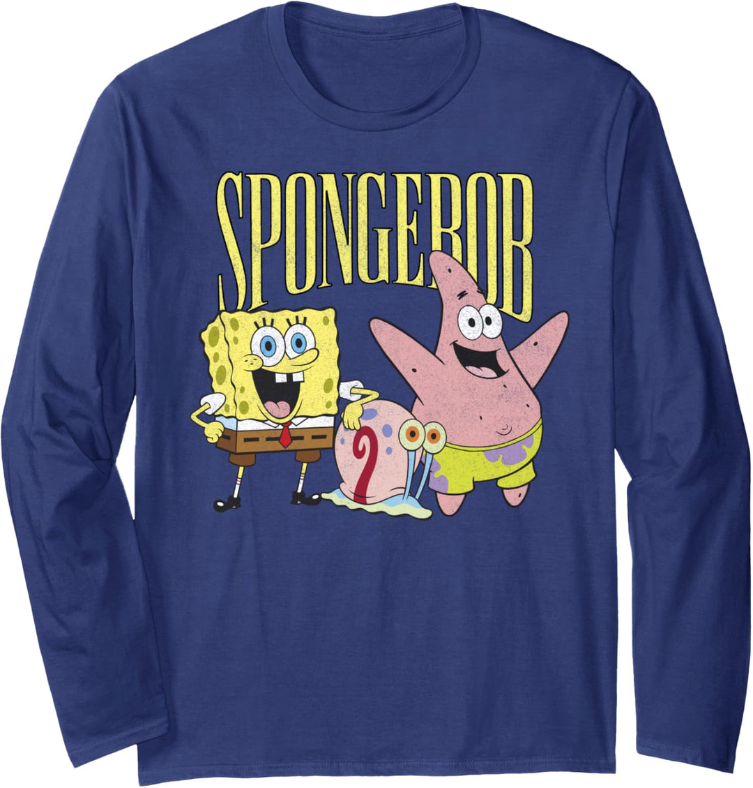 SpongeBob SquarePants Gary Patrick And SpongeBob Langarmshirt