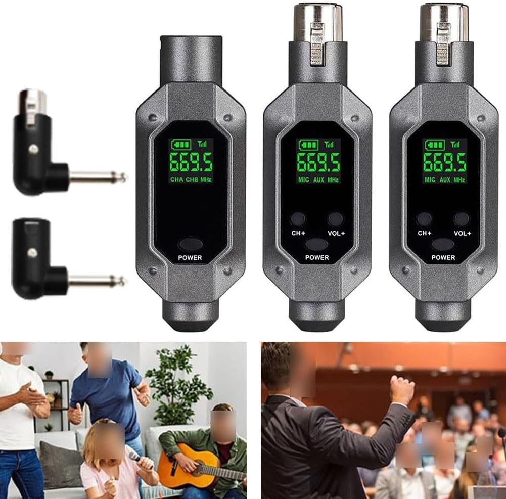 Kabelloses Mikrofon-Audio-Sender und Empfänger-System, Plug-on-XLR-Mikrofonadapter für dynamisches M