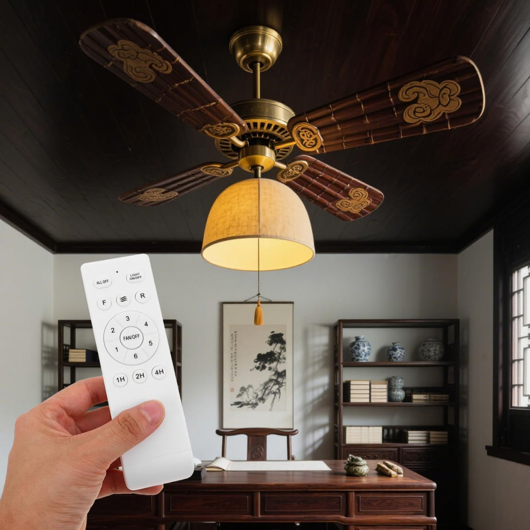 jojofuny Deckenventilator-Fernbedienung: Universal Fernbedienung – 1/2/4-Stunden-Zeit- und Geschwind