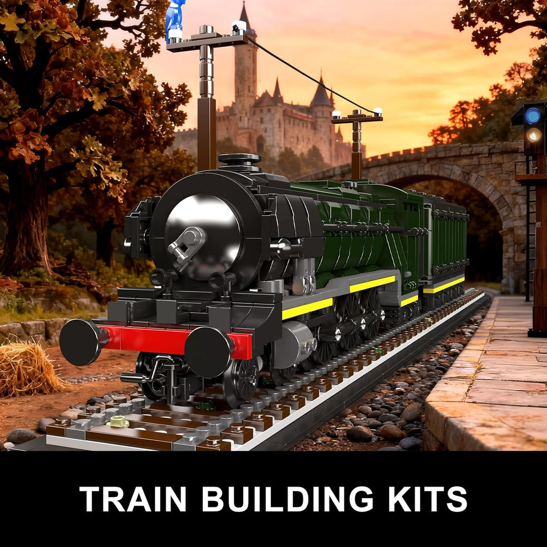 Mould King 12044 Britische Dampflokomotive Bausatz, 1766 Teile Klassisches Zugmodell aus Bausteinen,