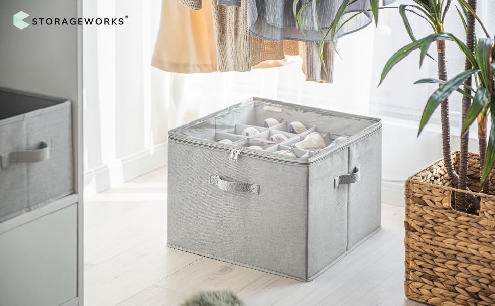 StorageWorks Schuhaufbewahrungsbox mit Deckel, Schuhaufbewahrung platzsparend für bis zu 16 Paar Sch