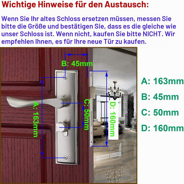Renovierungsgarnitur Türdrücker für Badtüren WC Drückergarnitur Türdrücker Türbeschläge, Profilzylin