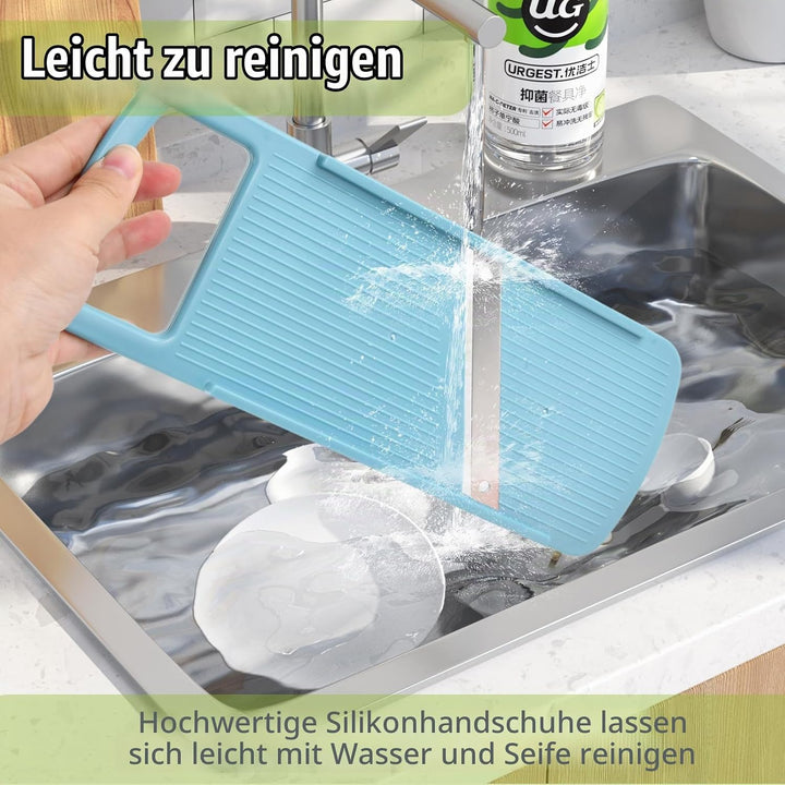 Gemüseschneider 4 in 1, Reibe für gemüse mit Behälter, Robust und langlebig zwiebel kartoffel karott