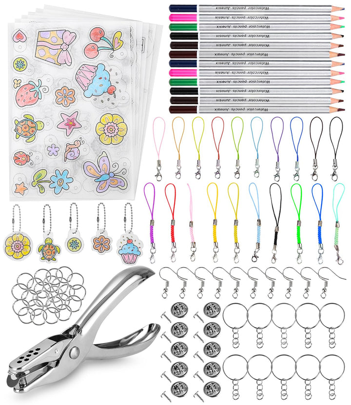 FAOKZE 195 Stück Schrumpffolie Set,21 Stück Schrumpffolie zum Basteln,Inklusiv A4 Schrumpfpapier,Sch