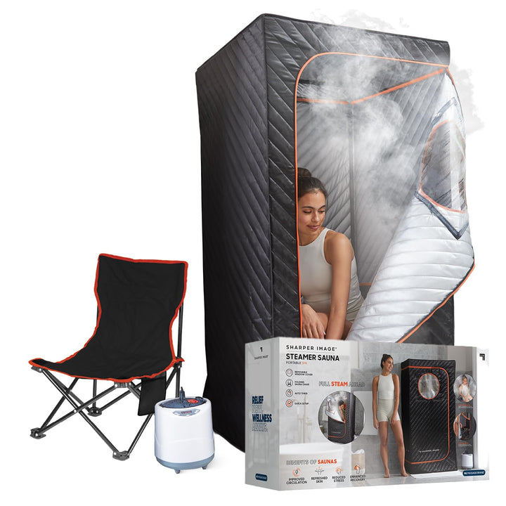 SHARPER IMAGE - Tragbare Sauna - Wellness - Dampfbad - Klappstuhl inklusive - Wärmetherapie - Revita