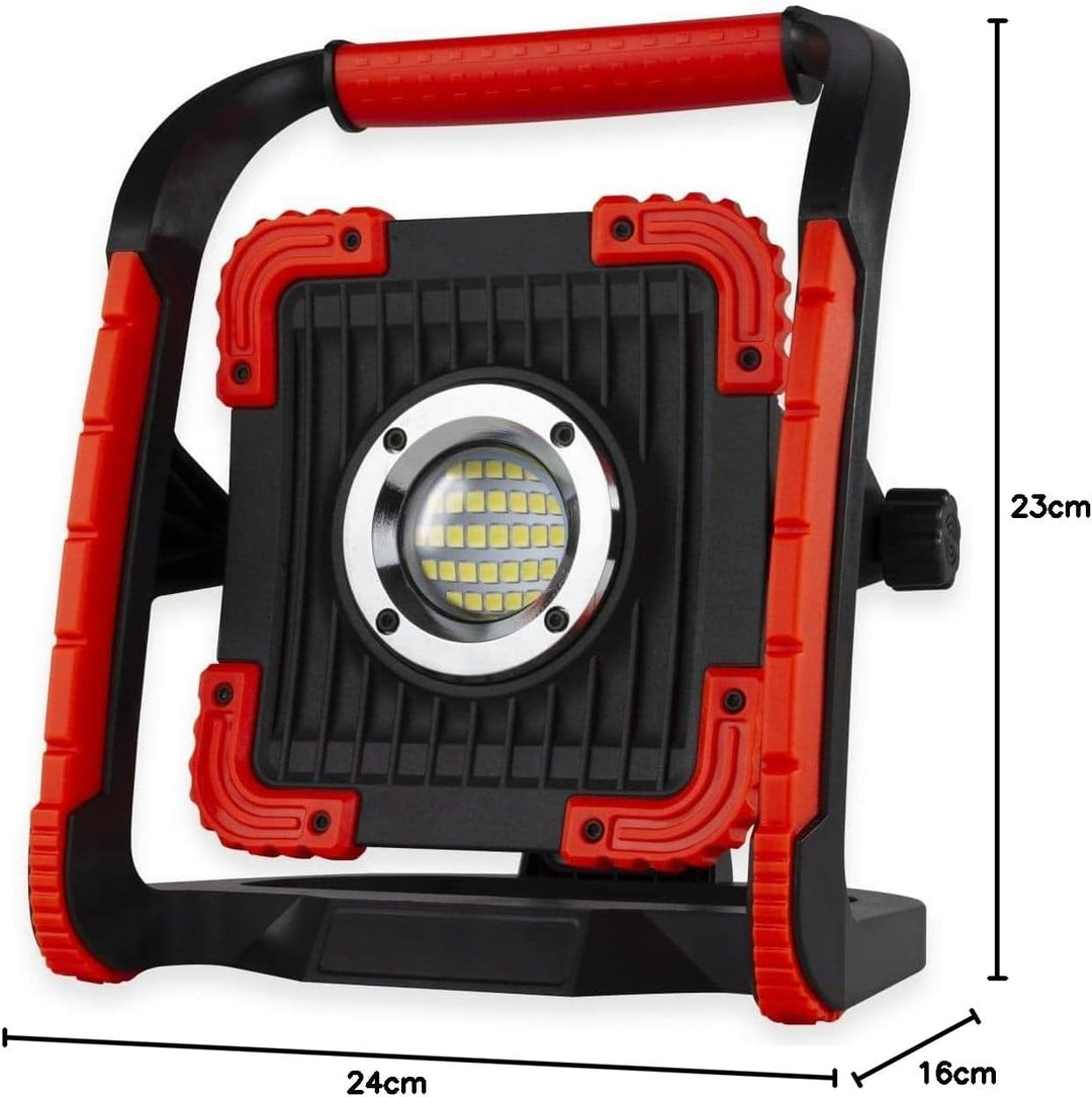 REV 2620011810 POWER FLOOD, LED Arbeitsleuchte mit Akku, 30W, 3000lm, IP54, schwarz-rot