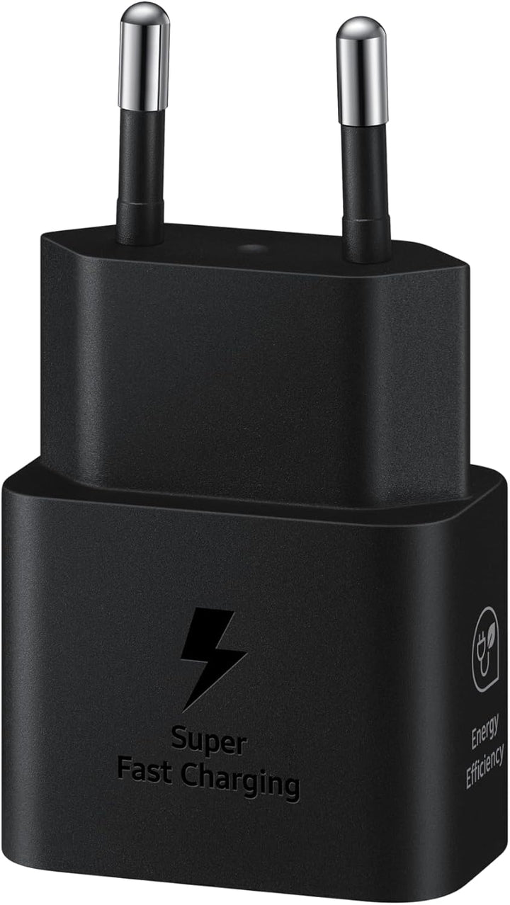 Samsung Schnellladeadapter, Energieeffizientes Ladegerät mit USB-C Datenkabel, 25 Watt, Schwarz, EP-