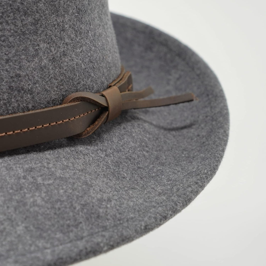 The Stoker – leichte breite Krempe – wasserabweisend – Fedora Trilby Style Filzhut XS grey melange,