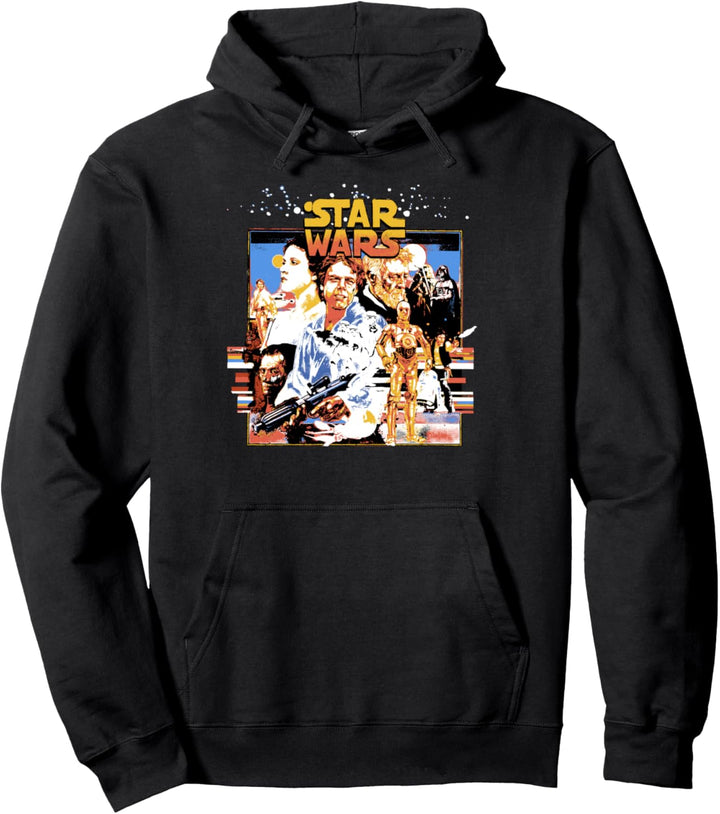 Star Wars Group Shot Retro Painted Movie Pullover Hoodie