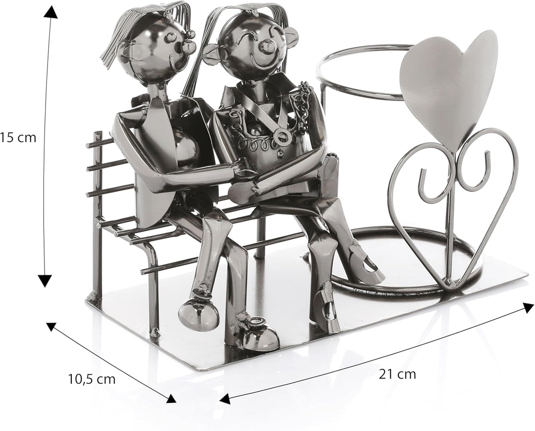 Nordstern Flaschenhalter Liebespaar Metall - Hochzeitsgeschenk Weinflaschenhalter Pärchen - Geschenk