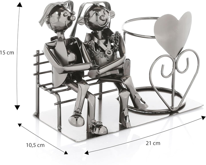 Nordstern Flaschenhalter Liebespaar Metall - Hochzeitsgeschenk Weinflaschenhalter Pärchen - Geschenk