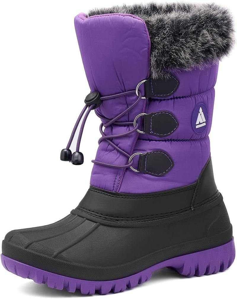 Mishansha Kinder Winterstiefel Gefüttert Wasserdichte Rutschfest Schneestiefel für Mädchen Jungen, G