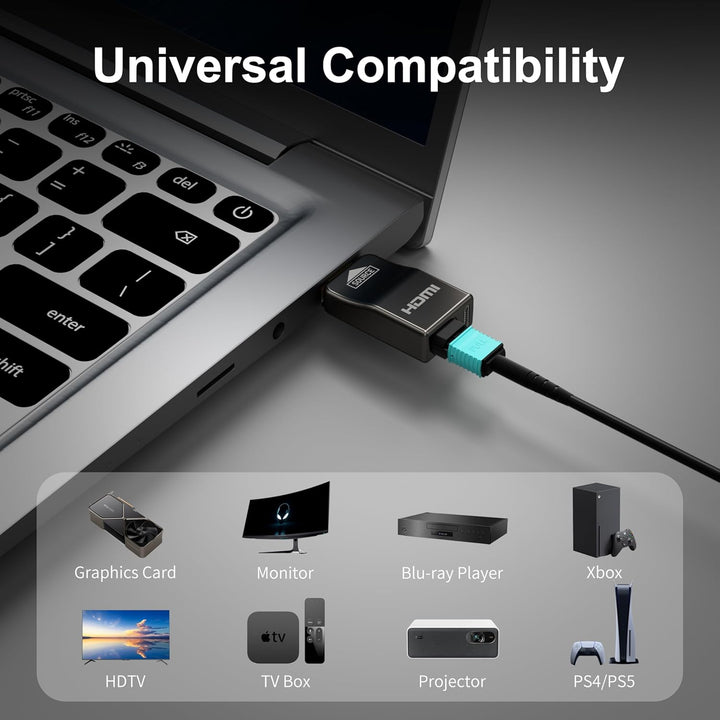 RUIPRO 8K HDMI 2.1 Kabel mit abnehmbarem Stecker aus reiner Glasfaser, 40 m, armiert, Ultra High Spe