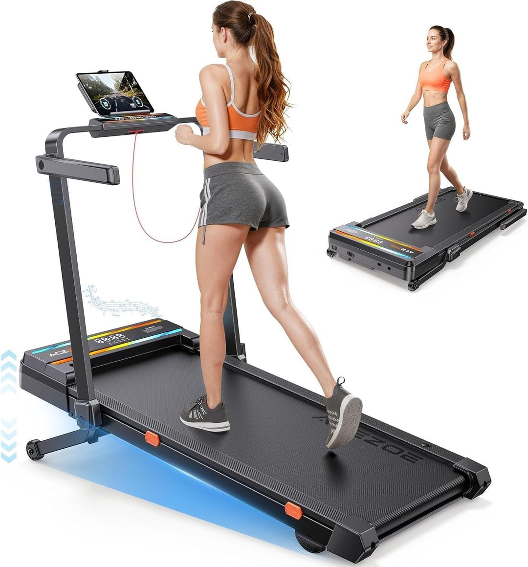 laufband für Zuhause mit Neigung, 6 IN 1 Walking Pad mit 0~15% Automatischer Steigung, 3.0HP Klappba