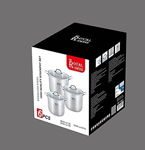 Royal Swiss - Set mit 3 Kochtöpfen (16 l, 19 l, 22,5 l).