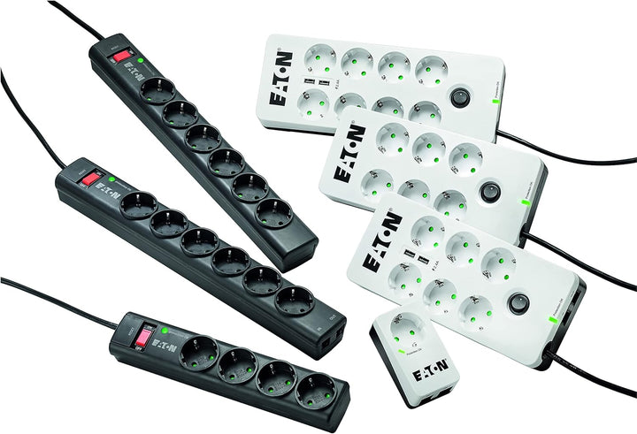 Eaton PS4D Protection Strip 4 DIN - Steckdosenleiste mit Überspannungsschutz (4-fach Schuko Buchse,