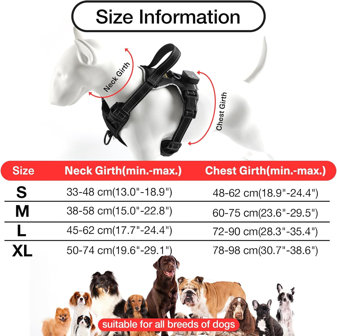 Hundegeschirr Leuchtend Aufladbar, LED Hundegeschirr Verstellbar Reflektierend mit Griff, Weich Gepo