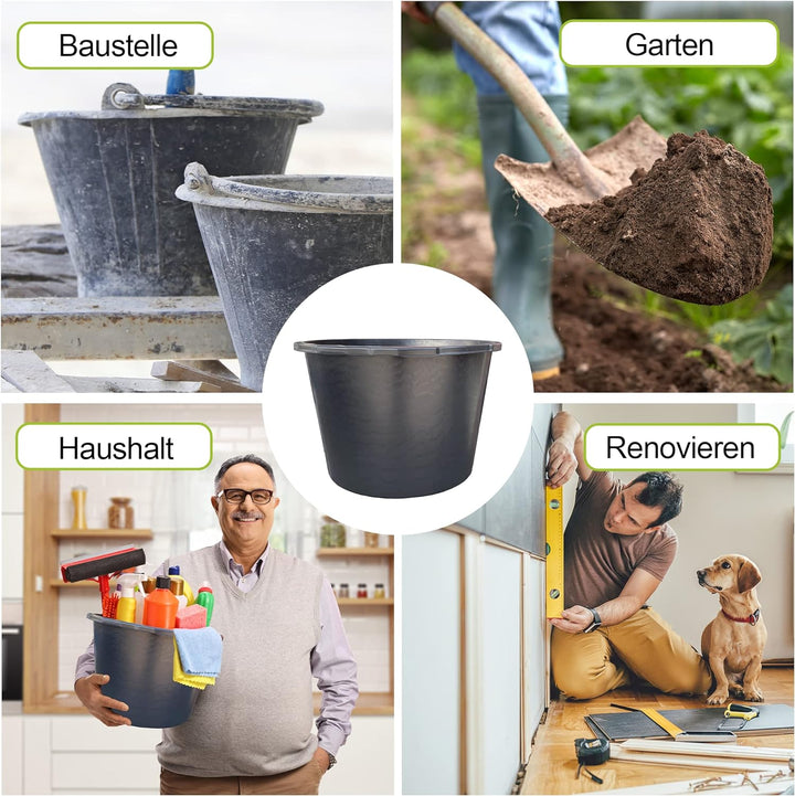 Hossi's Wholesale 10x Mörtelkübel 65l aus Kunststoff, stabile Maurerkübel, Baueimer für Baustelle un