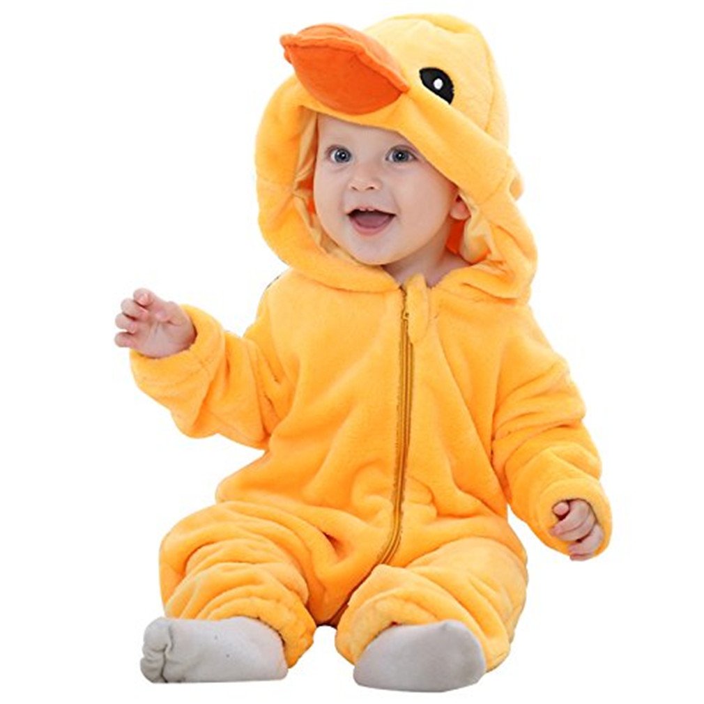 COOKY.D Unisex Winter Hooded Romper Jumpsuit 2-36 Months 3-6 Monate Canard, 3-6 Monate Canard