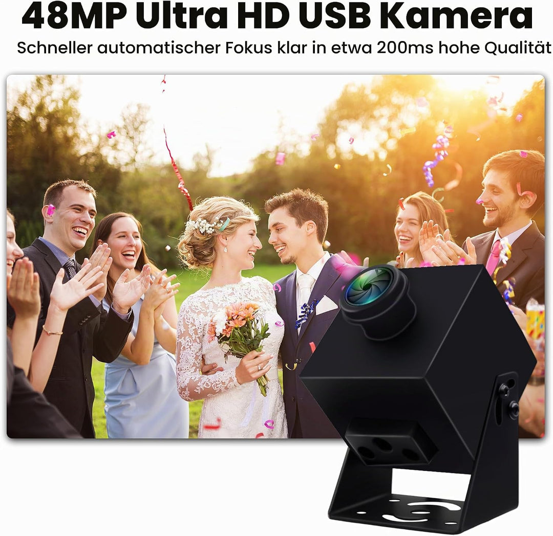 ELP 8K USB Kamera 48MP 6000P Ultra HD USB Webcam mit 200 Grad Weitwinkel Fischaugenobjektiv PC Compu