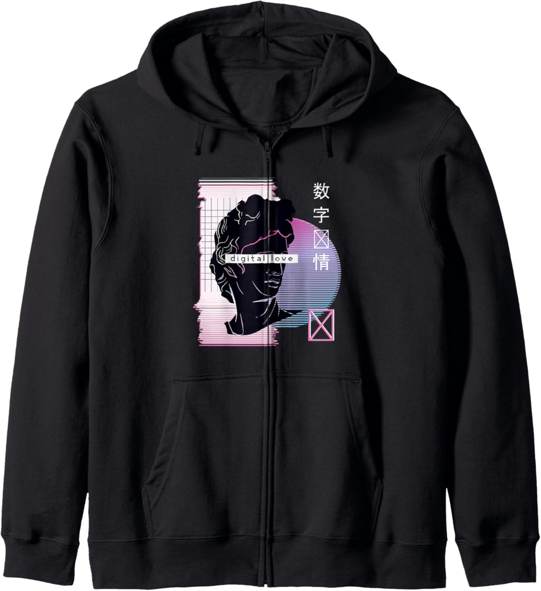 Digital Love | Griechische Statue Japan Retro Vaporwave Kapuzenjacke