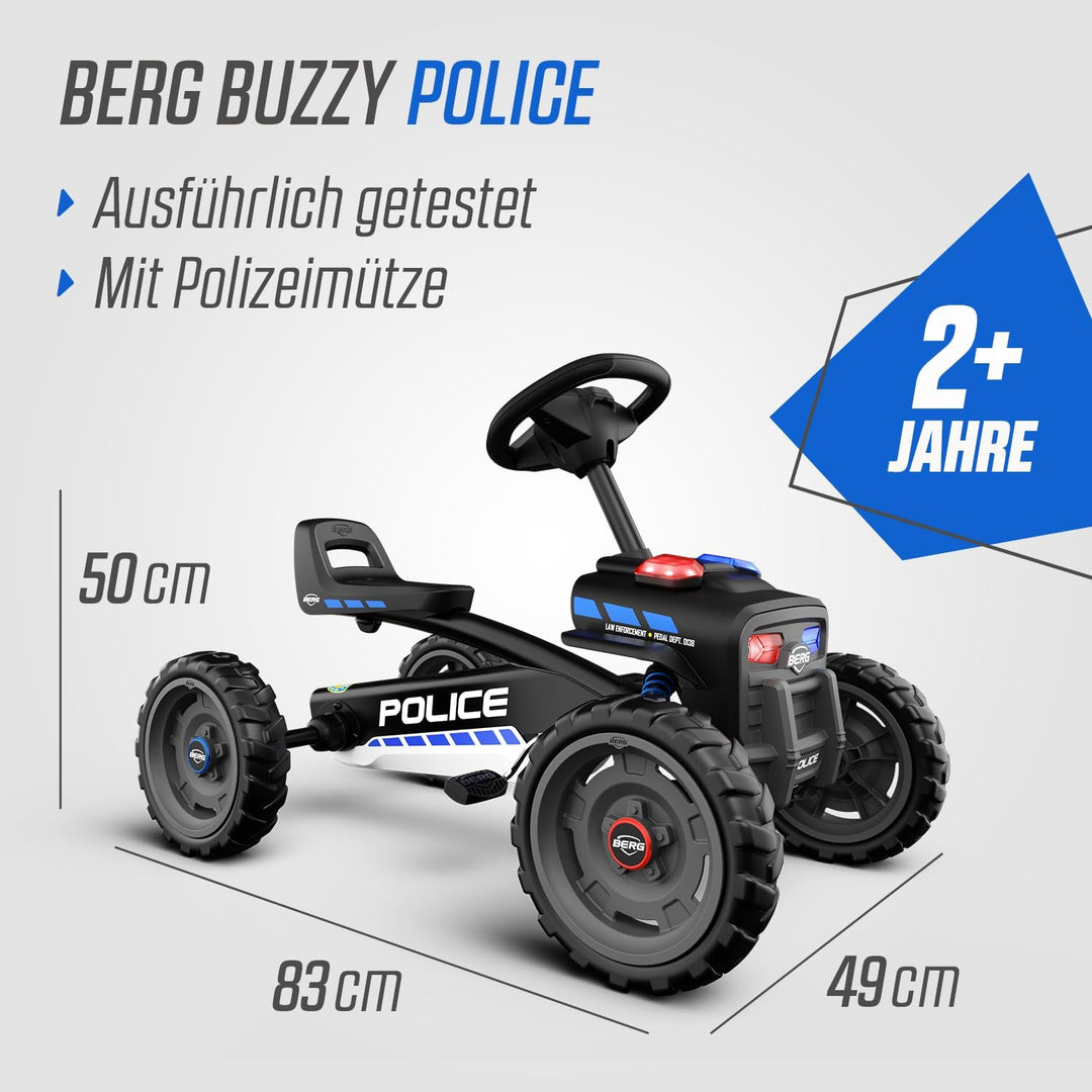 BERG Pedal-Gokart Buzzy Police, für Kinder ab 2 Jahren, mit Soundbox, Police