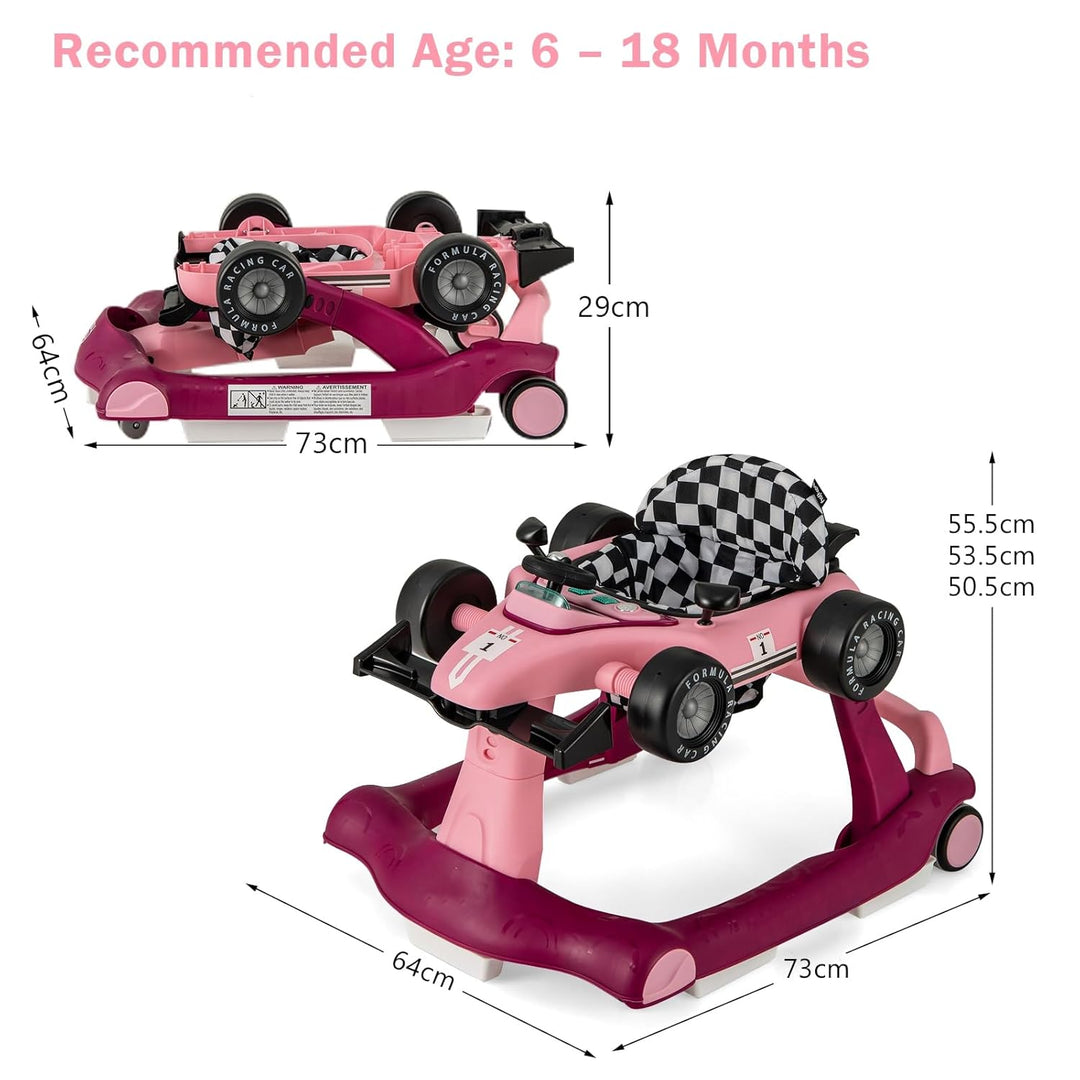 LIFEZEAL 4 in 1 Lauflernhilfe Baby, Höhenverstellbares &amp; Klappbares Babywalker, Baby Gehfrei ab 6 Mo