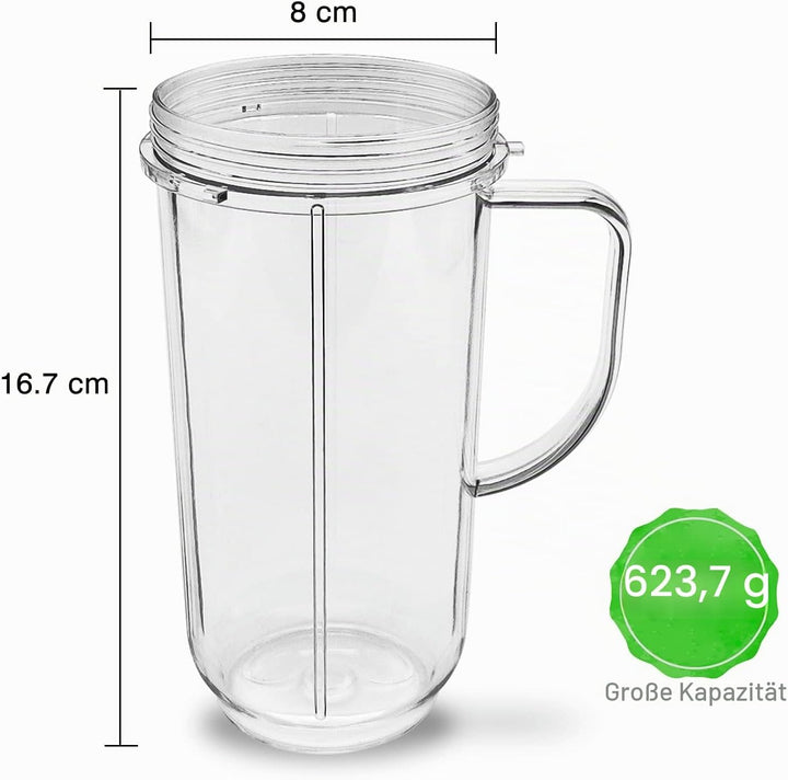650ml Becher Entsafter Tassen Kompatibel mit Nutribullet Magic Bullet 200W Elektrischer Mixer - 22 U