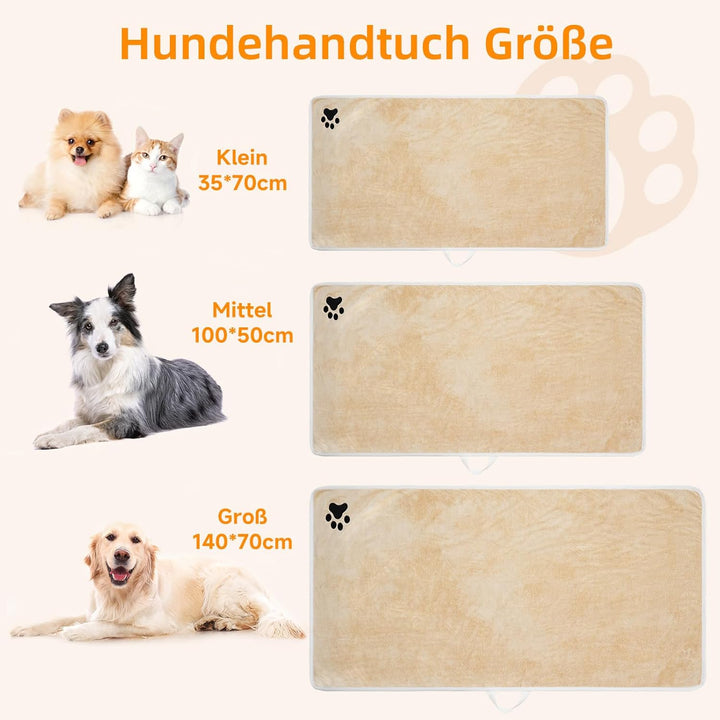 2er Set Hunde Handtuch extra saugfähig, Hundehandtücher aus Mikrofaser, Weich, Langlebig und Schnell