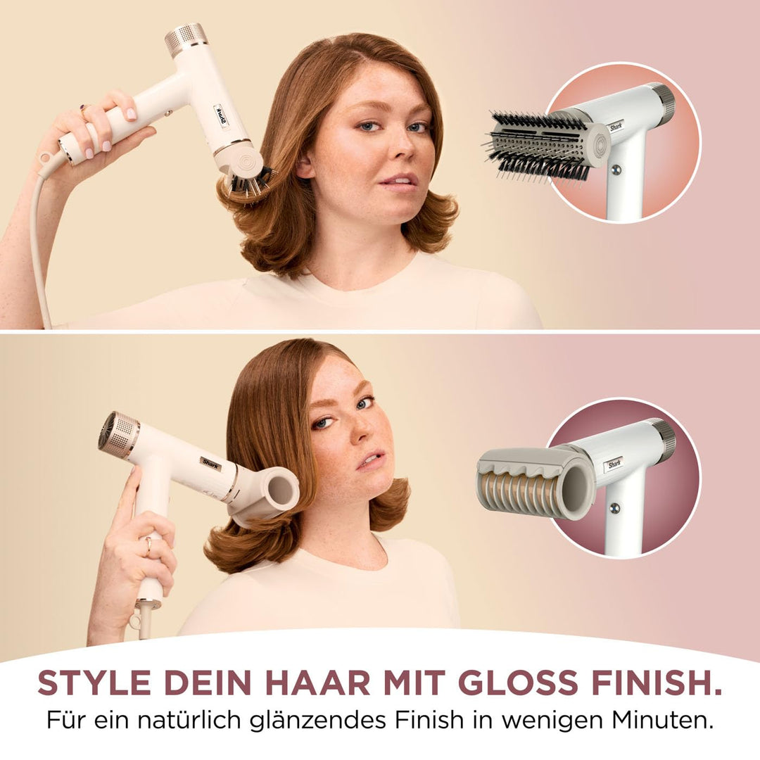 Shark SpeedStyle Haartrockner & RapidGloss Finisher mit Aufbewahrungstasche, 5 Styler, Für Alle Haar