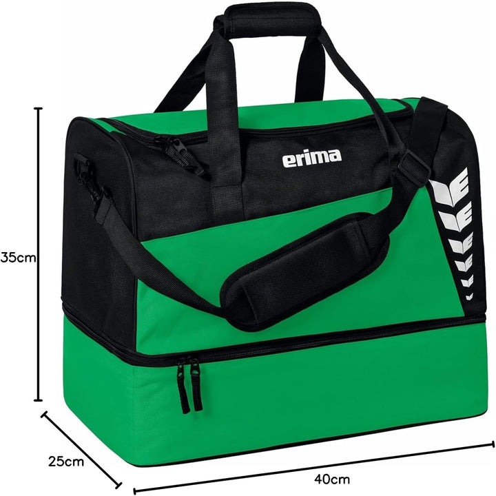 Erima Unisex Six Wings Sporttasche mit Bodenfach L Smaragd/Schwarz, L Smaragd/Schwarz