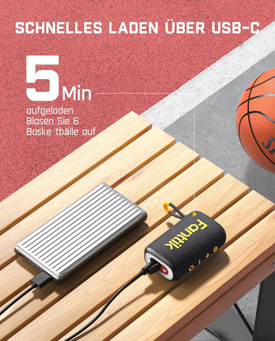 Fanttik X8 Nano Elektrische Ballpumpe, Ultraschnelles Aufpumpen für Sportball, Tragbare Luftpumpe mi