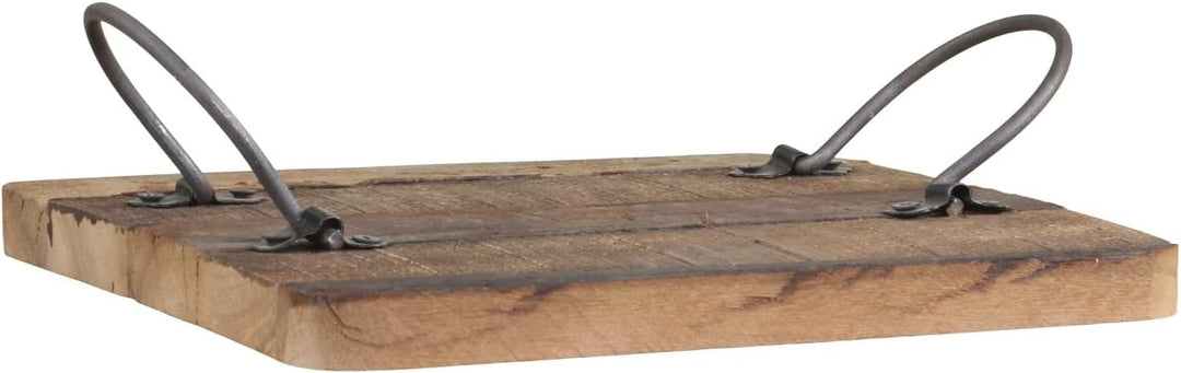 Grimaud altes Tablett mit Henkel versch. grössen Holz Chic Antique UNIKA (25 x 25 x 2 cm)