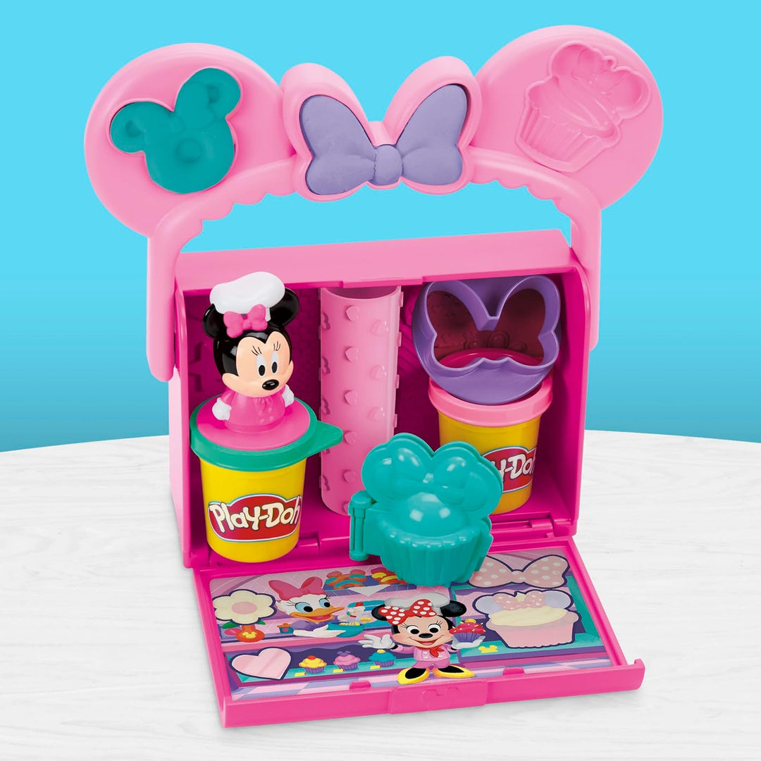 Play-Doh Disney Junior Knet-Konditorei für unterwegs Spielset mit Minnie Maus, Lebensmittel-Vorschul