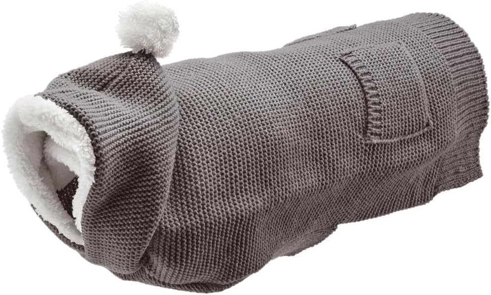HUNTER Hundepullover RÖGLA, Farbe: rosa, leichter Strickpullover mit Plüsch-Kapuze, weich & elastisc