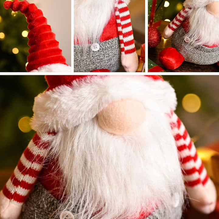 Valery Madelyn deko Weihnachten, 23 cm Gnom Rot Weiss Zierschmuck, Weihnachtsdeko für Tisch, sitzend