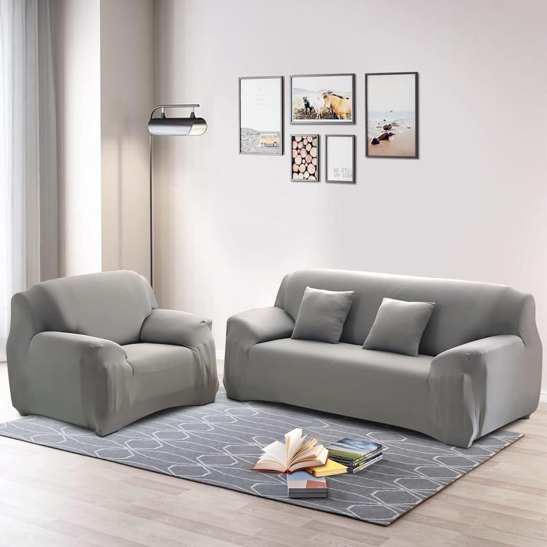 Lydevo Sofabezug 3 Sitzer Stretch Sofahusse Elastischer Sofabezug Spandex Sofa Überzug mit 2 Kissenb