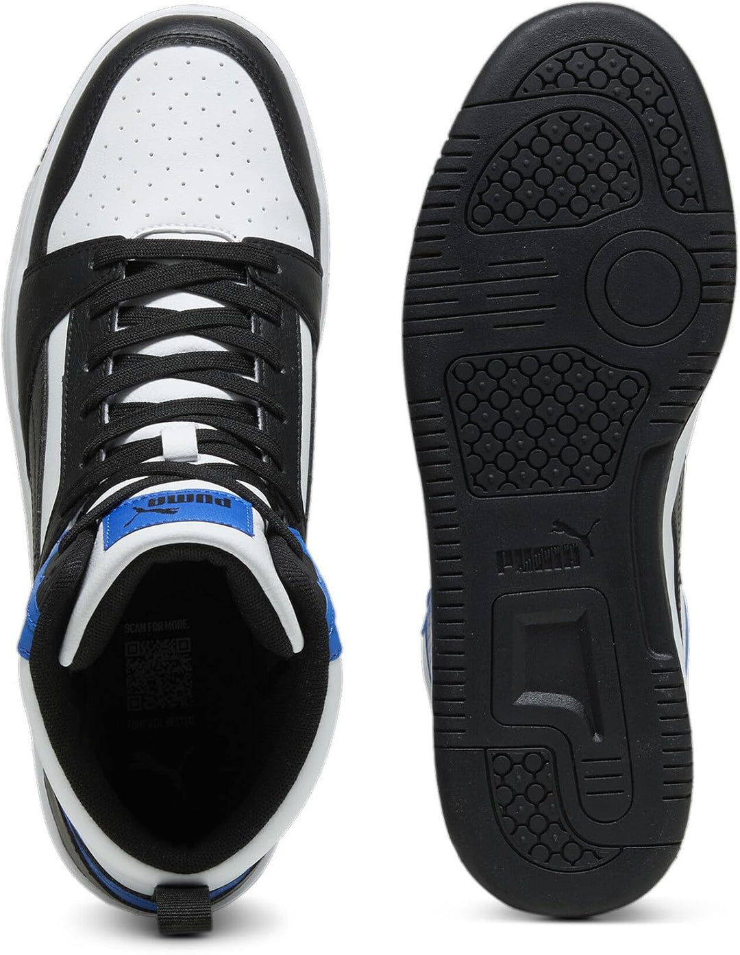 PUMA Unisex Rebound V6 Sneaker 38 EU Puma Black Puma White Puma Team Royal, 38 EU Puma Black Puma Wh