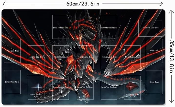 Mlikemat ZD014-322-A Spielmatte mit roten Augen, Dunkelheit Drachen, TCG Sammelkartenspiel, mit Zone