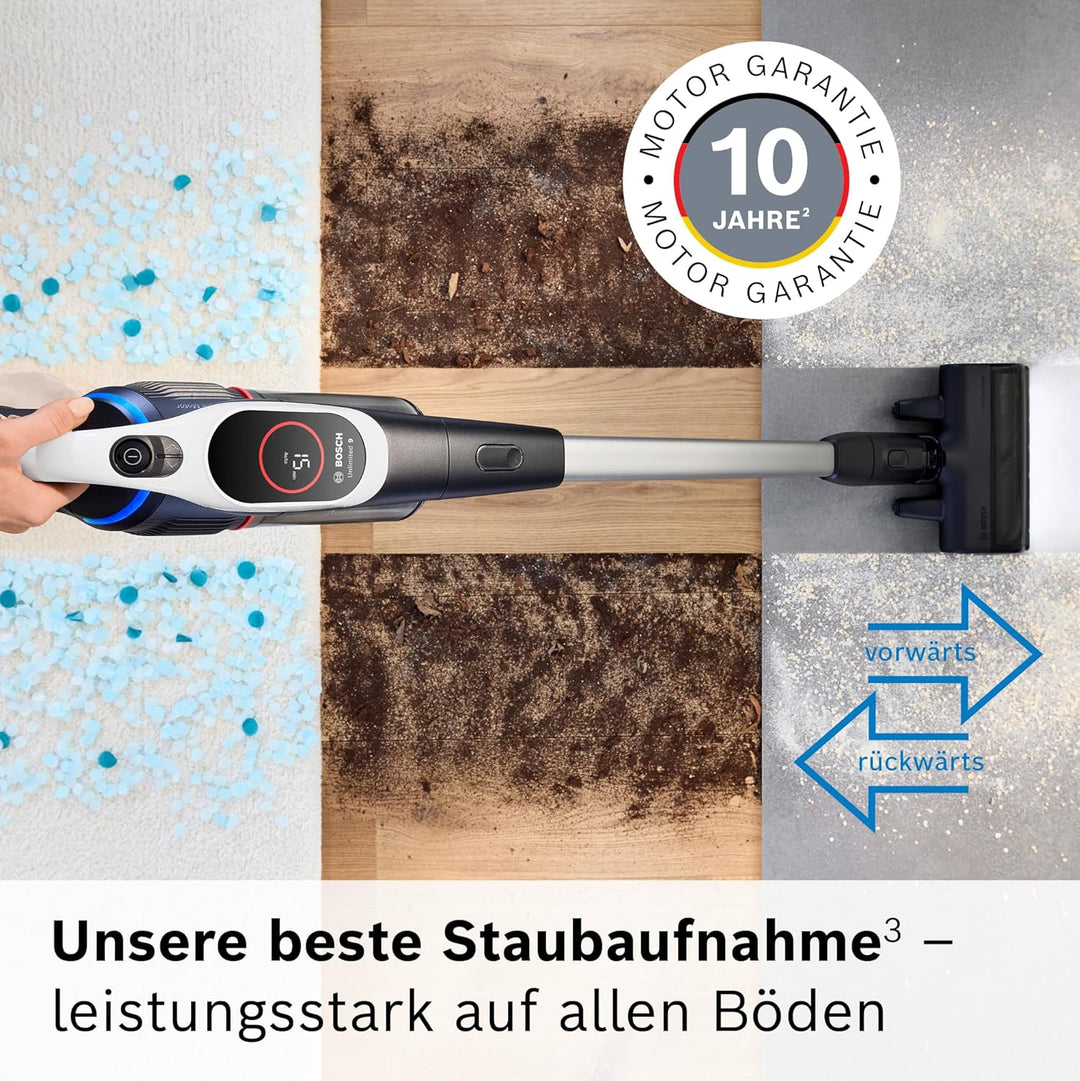 Bosch Akku-Staubsauger Unlimited 9 BTS942WQC, kabellos, MicroClean Technology, Display, Staubkomprim