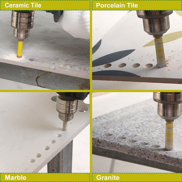 Trocken Diamant Bohrkrone 5 Stücke 10mm Fliesenbohrer mit Schnellwechsel Sechskant Schaft für Marmor