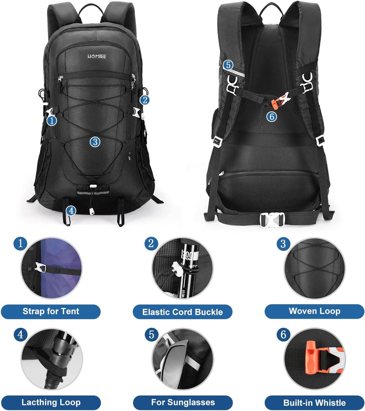 HOMIEE Wanderrucksack 45L, Herren Damen Wasserdichter Rucksack Trekkingrucksack Reiserucksack, Outdo