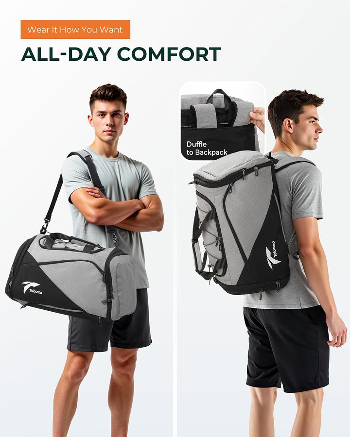Tolaccea Sporttasche Rucksack für Herren Damen, 45-63L Erweiterbar Sporttaschen Gross mit Schuhfach