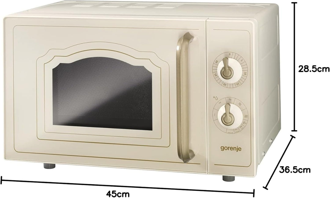 Gorenje MO 4250 CLI Stand-Mikrowelle mit Grillfunktion / 700 W / Garraum 20 L / elfenbein / Classico