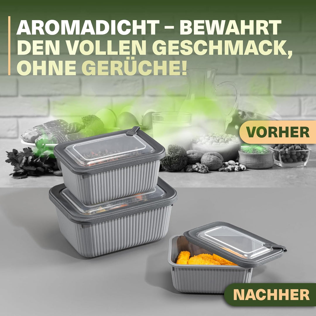 Frischhaltedosen im 9er Set mit transparentem Ventildeckel, Aufbewahrungsbehälter, Küche, stapelbar,