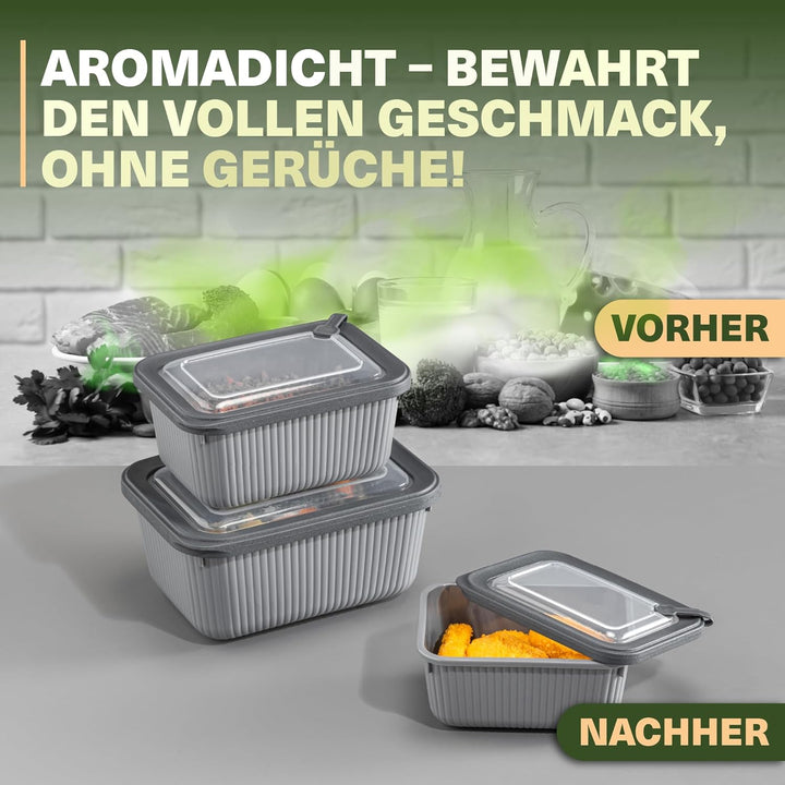 Frischhaltedosen im 9er Set mit transparentem Ventildeckel, Aufbewahrungsbehälter, Küche, stapelbar,