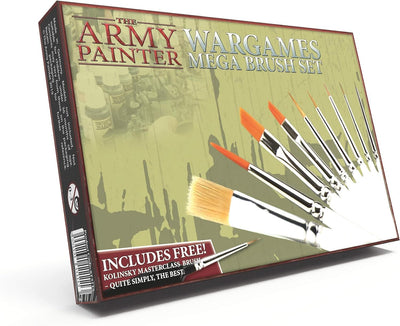 The Army Painter | Wargames Mega Pinselset | 10 Pinsel | Kolinsky-Rotmarder, Kunsthaar Pinsel | Grun