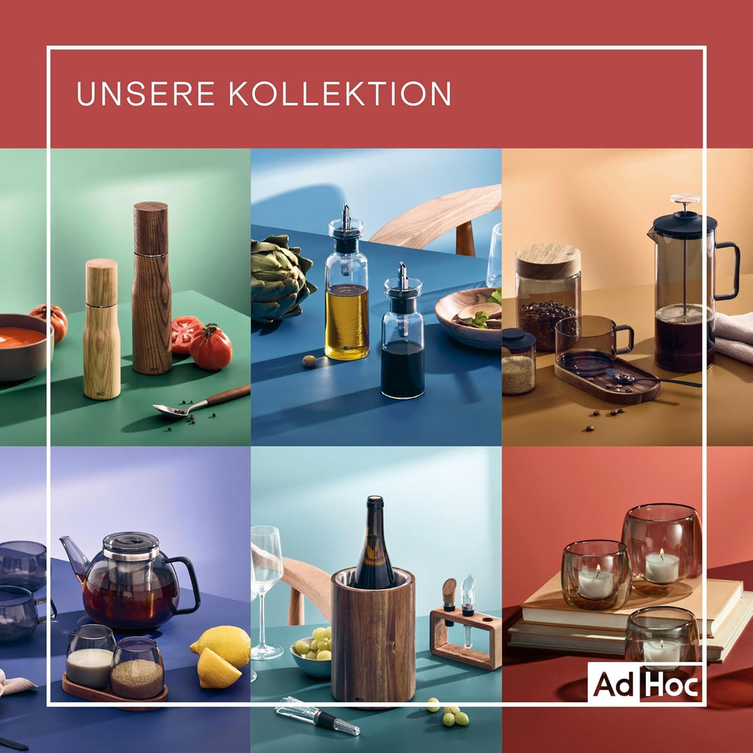 AdHoc Set Salzmühle und Pfeffermühle STILO | langlebiges Keramik Mahlwerk, edles Gehäuse aus Edelsta