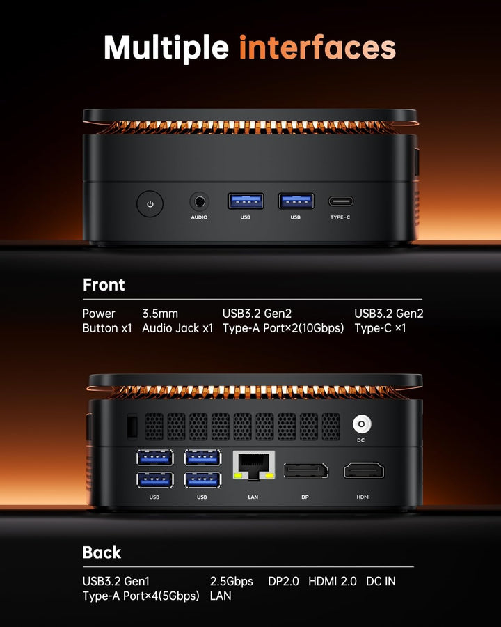 NiPoGi Hyper H1 Mini PC W-11 PRO Α-MD Ryzen 7 7735HS (Max 4.75GHz,8C/16T) 16GB LPDDR5 5500MHz/512GB